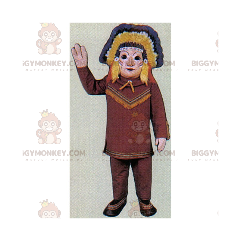 Traje de Mascote Personagem BIGGYMONKEY™ - Nativo Americano –