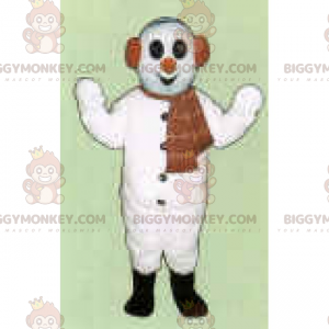 Character BIGGYMONKEY™ Mascot Costume - Snowman with Scarf -