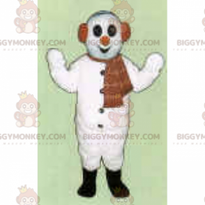 Figur BIGGYMONKEY™ Maskottchenkostüm – Schneemann mit Schal -