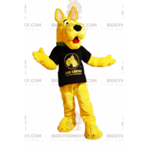 Hahmon BIGGYMONKEY™ maskottiasu - keltainen koira t-paidassa -