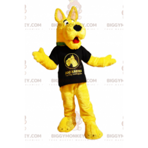 Karakter BIGGYMONKEY™ mascottekostuum - gele hond in T-shirt -