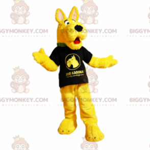Character BIGGYMONKEY™ Mascot Costume - Yellow Dog in Tee Shirt