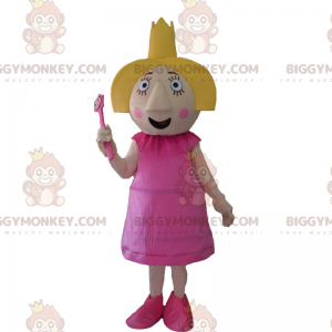 Karakter BIGGYMONKEY™ mascottekostuum - Fee met kroon -