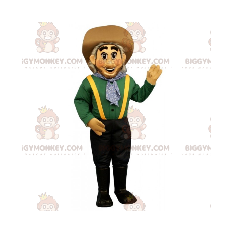 Costume de mascotte BIGGYMONKEY™ de personnage - Cowboy avec