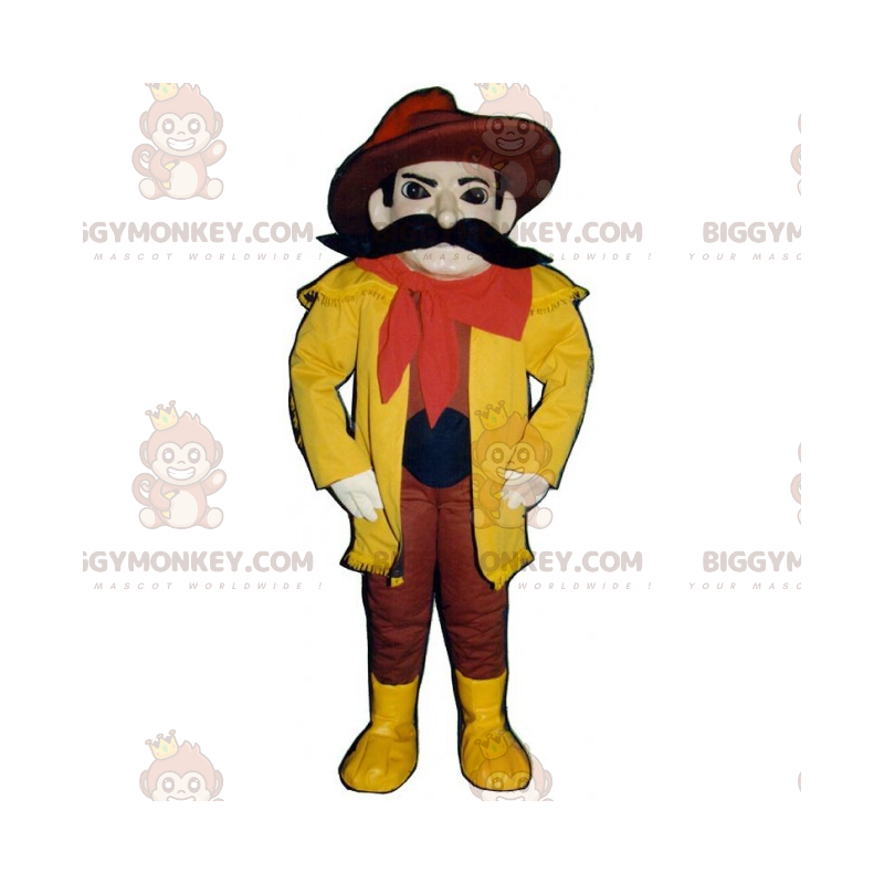 Karakter BIGGYMONKEY™ Mascottekostuum - Cowboy met grote snor -