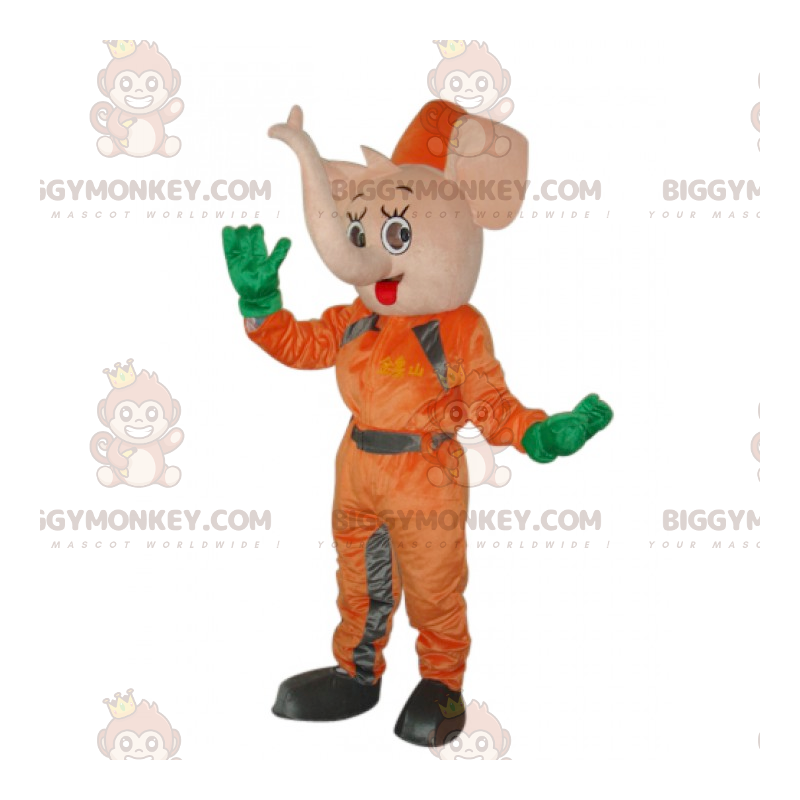 Disfraz de mascota BIGGYMONKEY™ de elefante rosa con mono