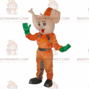 BIGGYMONKEY™ Maskottchen-Kostüm des rosafarbenen Elefanten im