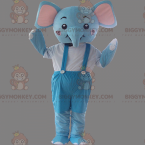 Figur BIGGYMONKEY™ Maskottchenkostüm – Elephanta im Overall -