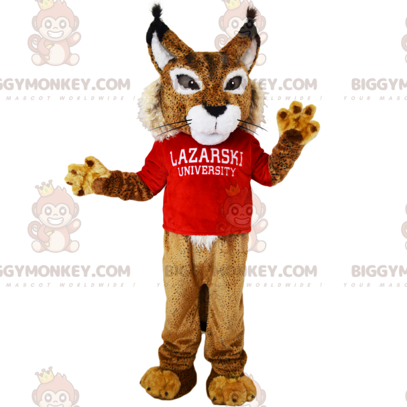 Karakter BIGGYMONKEY™ mascottekostuum - Lynx met sweatshirt -