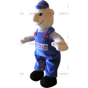 Karakter BIGGYMONKEY™ mascottekostuum - loodgieter in overall -