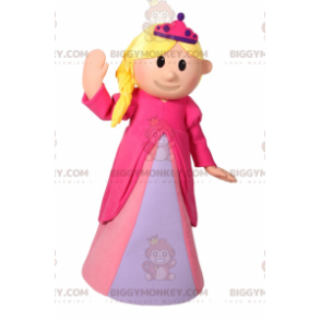 Karakter BIGGYMONKEY™ mascottekostuum - prinses in roze jurk -