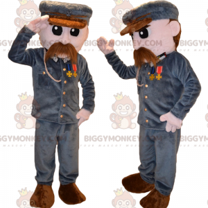 Karakter BIGGYMONKEY™ mascottekostuum - soldaat met snor -