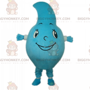 Blauw karakter BIGGYMONKEY™ mascottekostuum met lachend gezicht