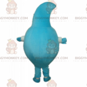 Blauw karakter BIGGYMONKEY™ mascottekostuum met lachend gezicht