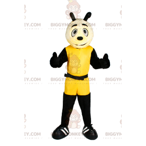 BIGGYMONKEY™ Karaktermaskotkostume i gul jumpsuit -