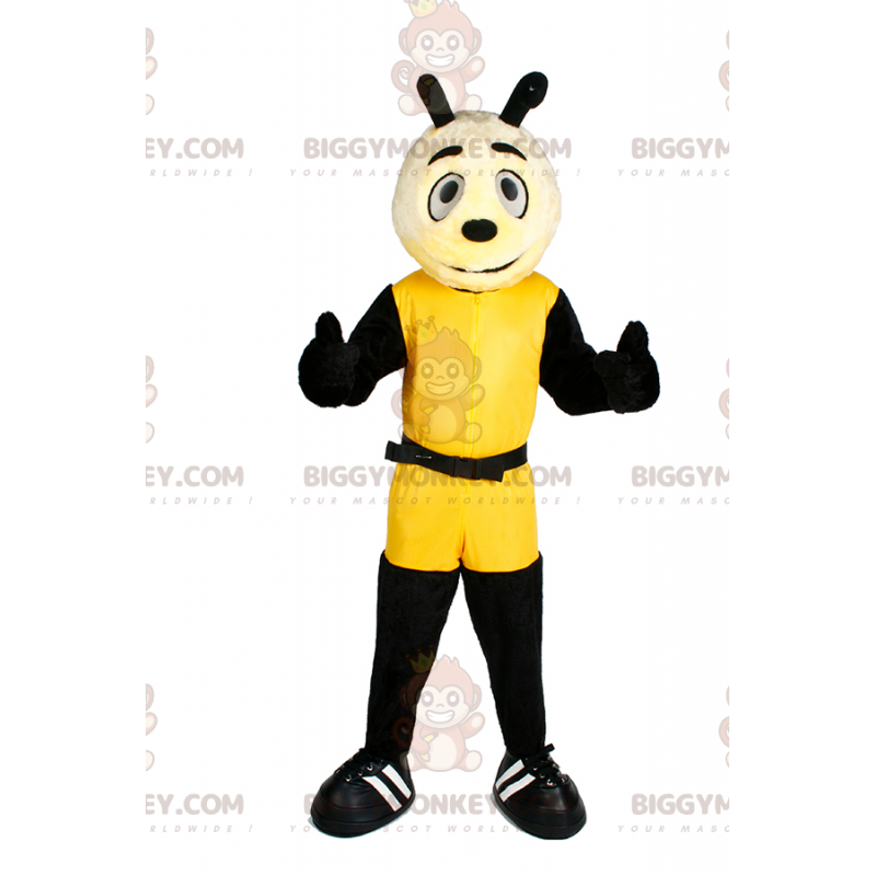 BIGGYMONKEY™ Karaktermaskotkostume i gul jumpsuit -