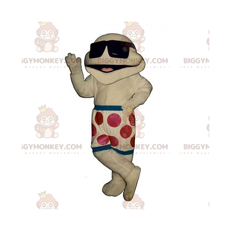 BIGGYMONKEY™ karakter mascotte kostuum in zwemshort en donkere