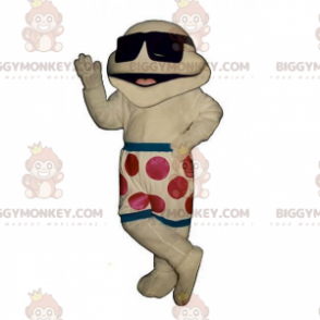 BIGGYMONKEY™ karakter mascotte kostuum in zwemshort en donkere