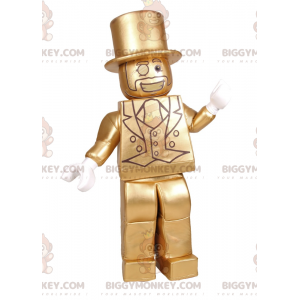 Goldener Lego-Charakter BIGGYMONKEY™ Maskottchen-Kostüm -