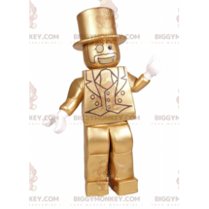 Disfraz de mascota BIGGYMONKEY™ del personaje Lego dorado -