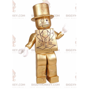 Golden Lego Character BIGGYMONKEY™ Mascot Costume -
