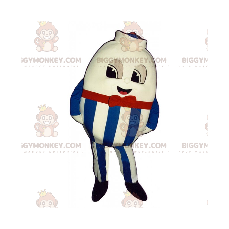 Blue Striped Pants Round Character BIGGYMONKEY™ Mascot Costume