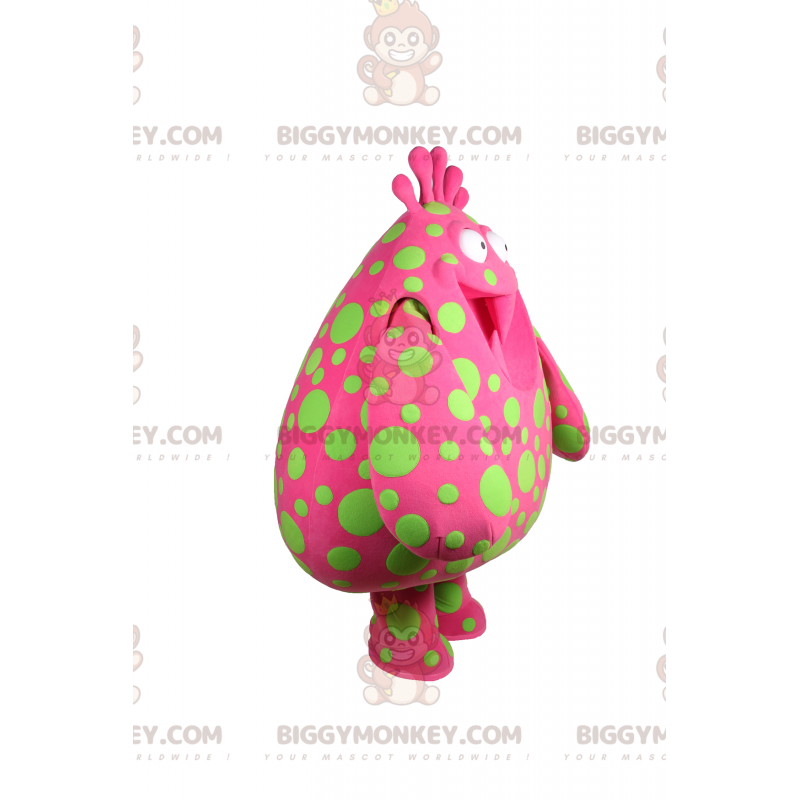 BIGGYMONKEY™ Character Mascot Costume Rosa med gröna fläckar -