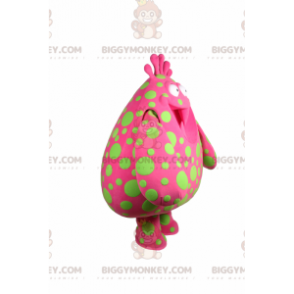 Disfraz de mascota BIGGYMONKEY™ rosa con lunares verdes -