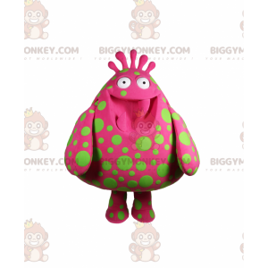 BIGGYMONKEY™ Character Mascot Costume Pink with Green Spots -