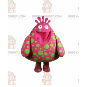 BIGGYMONKEY™ Charakter-Maskottchen-Kostüm Pink mit grünen