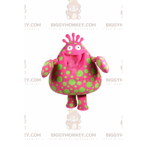 BIGGYMONKEY™ Charakter-Maskottchen-Kostüm Pink mit grünen