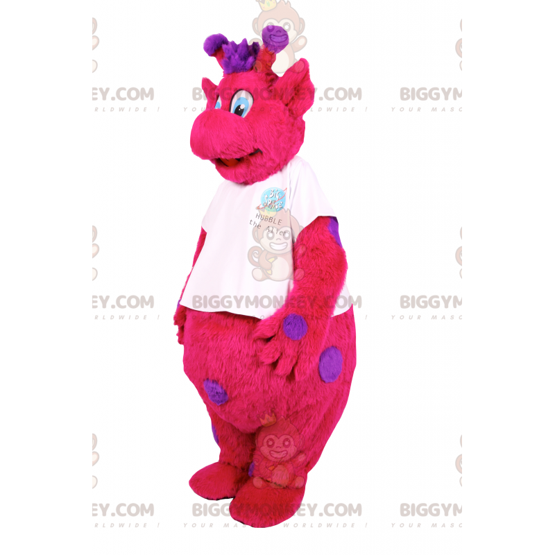 BIGGYMONKEY™ karakter mascotte kostuum fushia met paarse