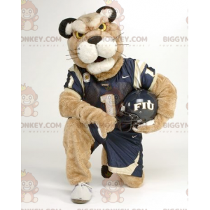 BIGGYMONKEY™ Maskottchen-Kostüm Beige Tiger in Sportswear -
