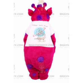 BIGGYMONKEY™ character mascot costume fushia with purple spots