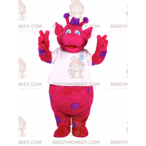 Costume de mascotte BIGGYMONKEY™ de personnage fushia avec des