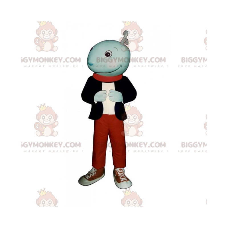 Smilende karakter BIGGYMONKEY™ maskotkostume med basketball -