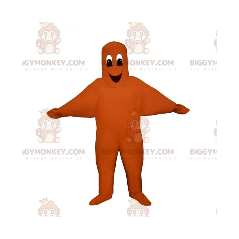 Kostým oranžová usmívající se postava BIGGYMONKEY™ maskota –