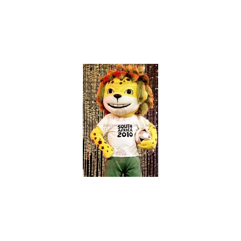 Costume mascotte BIGGYMONKEY™ tigre gialla FIFA 2010 -