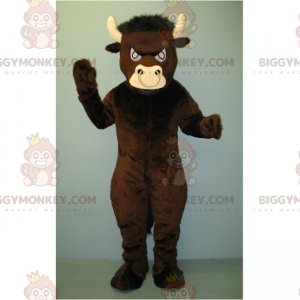BIGGYMONKEY™ Angry Little Ox-mascottekostuum met witte hoorns -