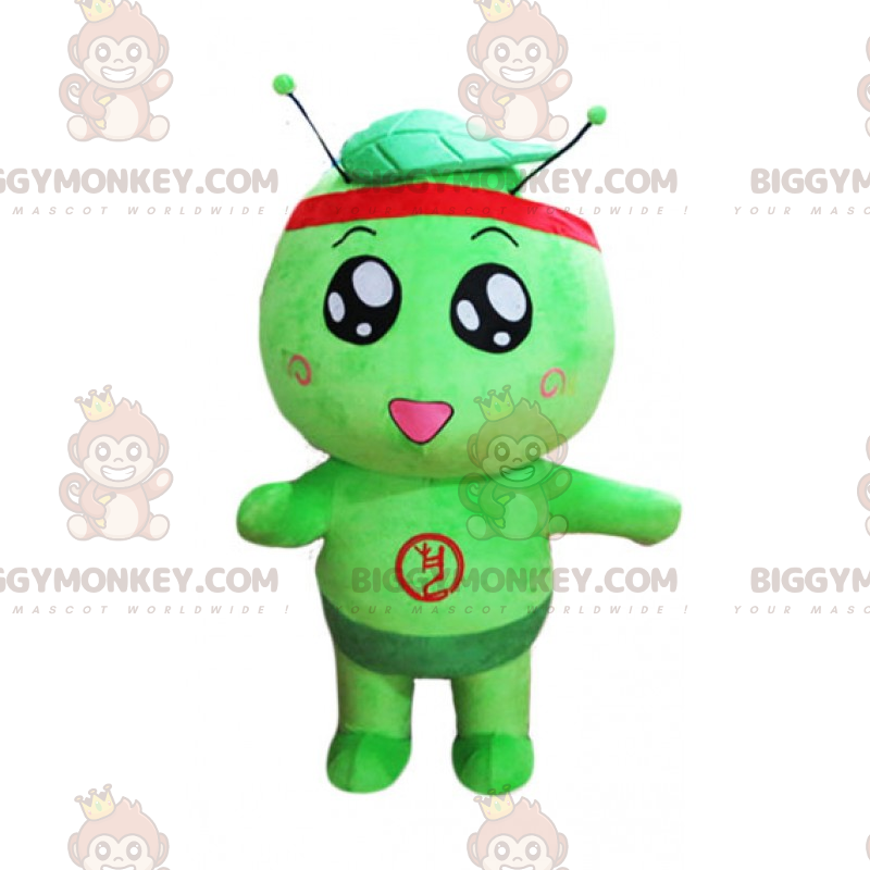 BIGGYMONKEY™ Little Round Green Man Mascot Costume –