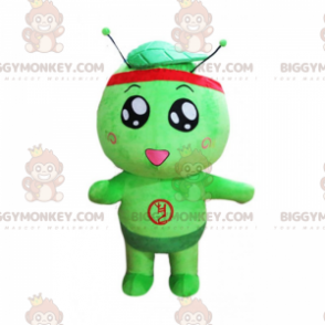 BIGGYMONKEY™ Little Round Green Man-mascottekostuum -