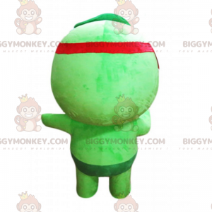 Kostium maskotki małego okrągłego zielonego człowieka