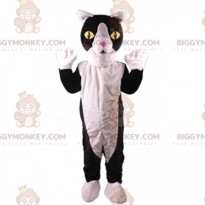 Costume della mascotte del gattino bianco e nero BIGGYMONKEY™ -