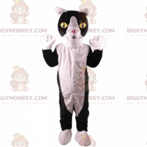 Kleine schwarz-weiße Katze BIGGYMONKEY™ Maskottchen-Kostüm -