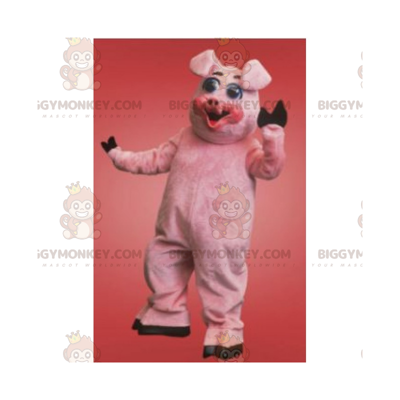 Kostium maskotka uśmiechnięta świnka BIGGYMONKEY™ -