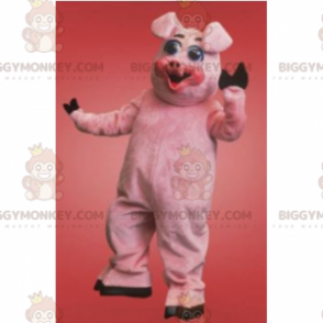 Costume de mascotte BIGGYMONKEY™ de petit cochon souriant -