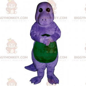 BIGGYMONKEY™ lille lilla og grønne Dino-maskotkostume -