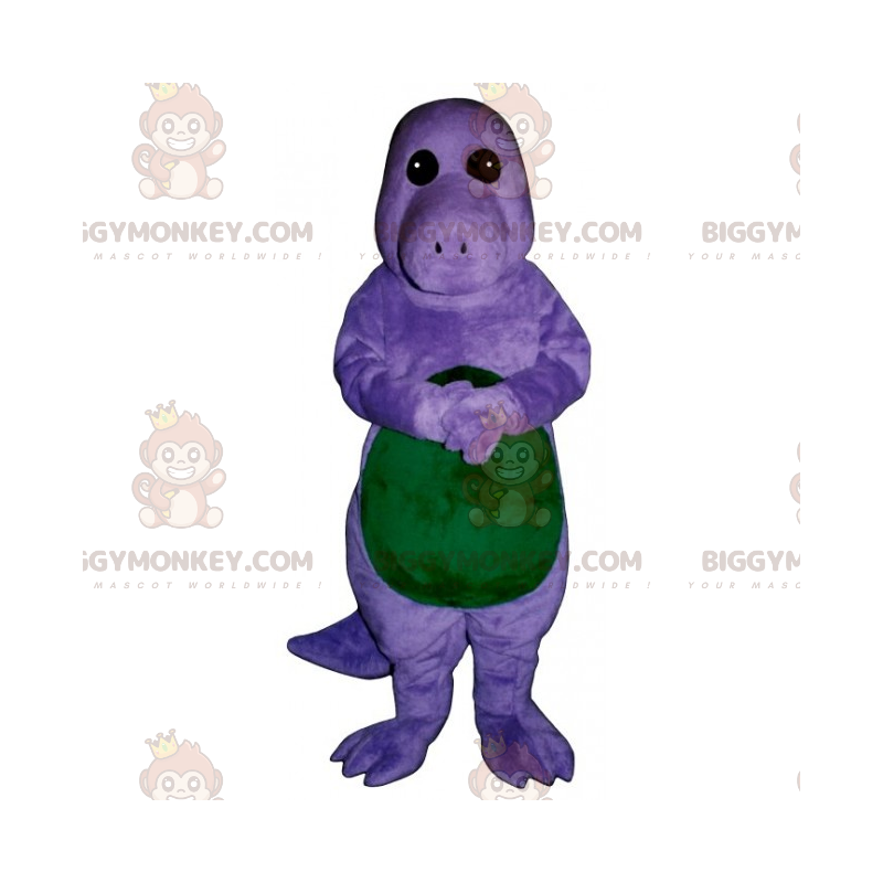 BIGGYMONKEY™ Costume da mascotte da dinosauro viola e verde -