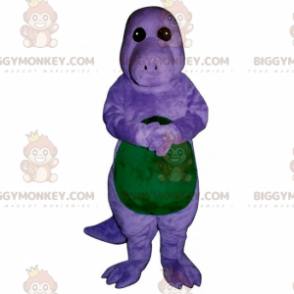 BIGGYMONKEY™ Costume da mascotte da dinosauro viola e verde -