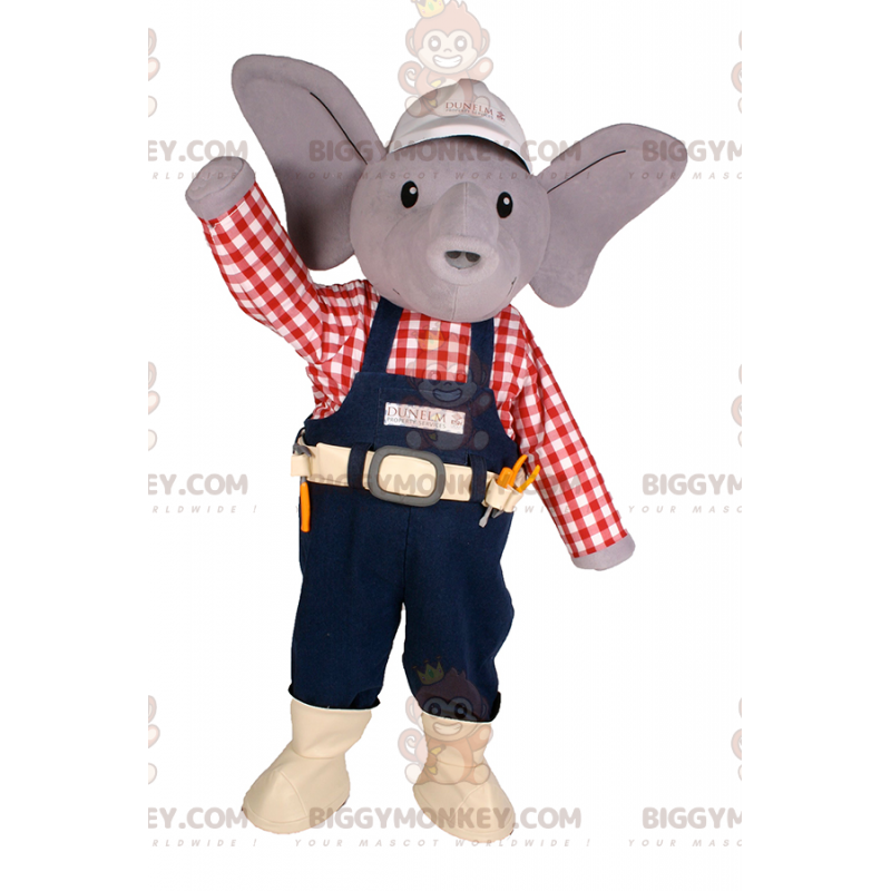 Kleiner Elefant BIGGYMONKEY™ Maskottchen-Kostüm mit Mütze und